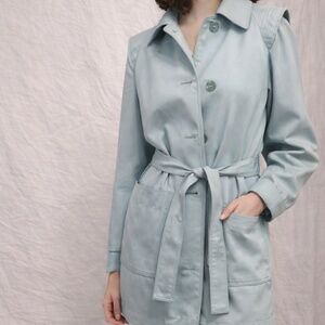 Vintage 1980s Outer Banks Collection by Jerold Belted Jacket – Size M soft blue